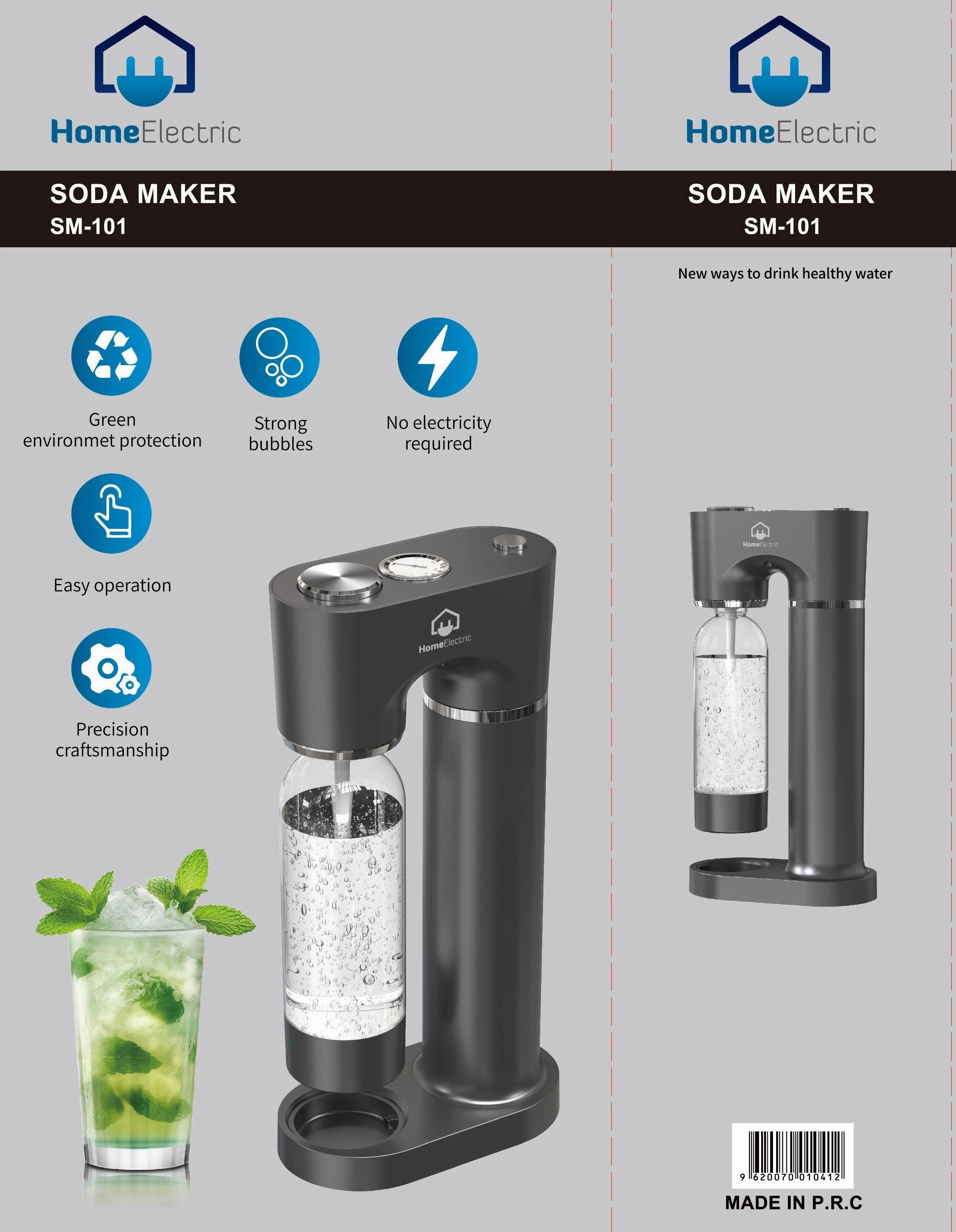 Home Electric Soda Maker, Silver