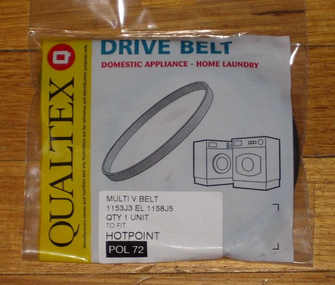 Hotpoint, Creda, Ariston Front Loader Drum Belt - Part # POL72, EL1158J5