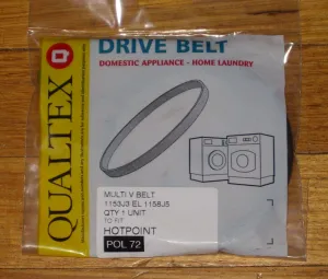 Hotpoint, Creda, Ariston Front Loader Drum Belt - Part # POL72, EL1158J5