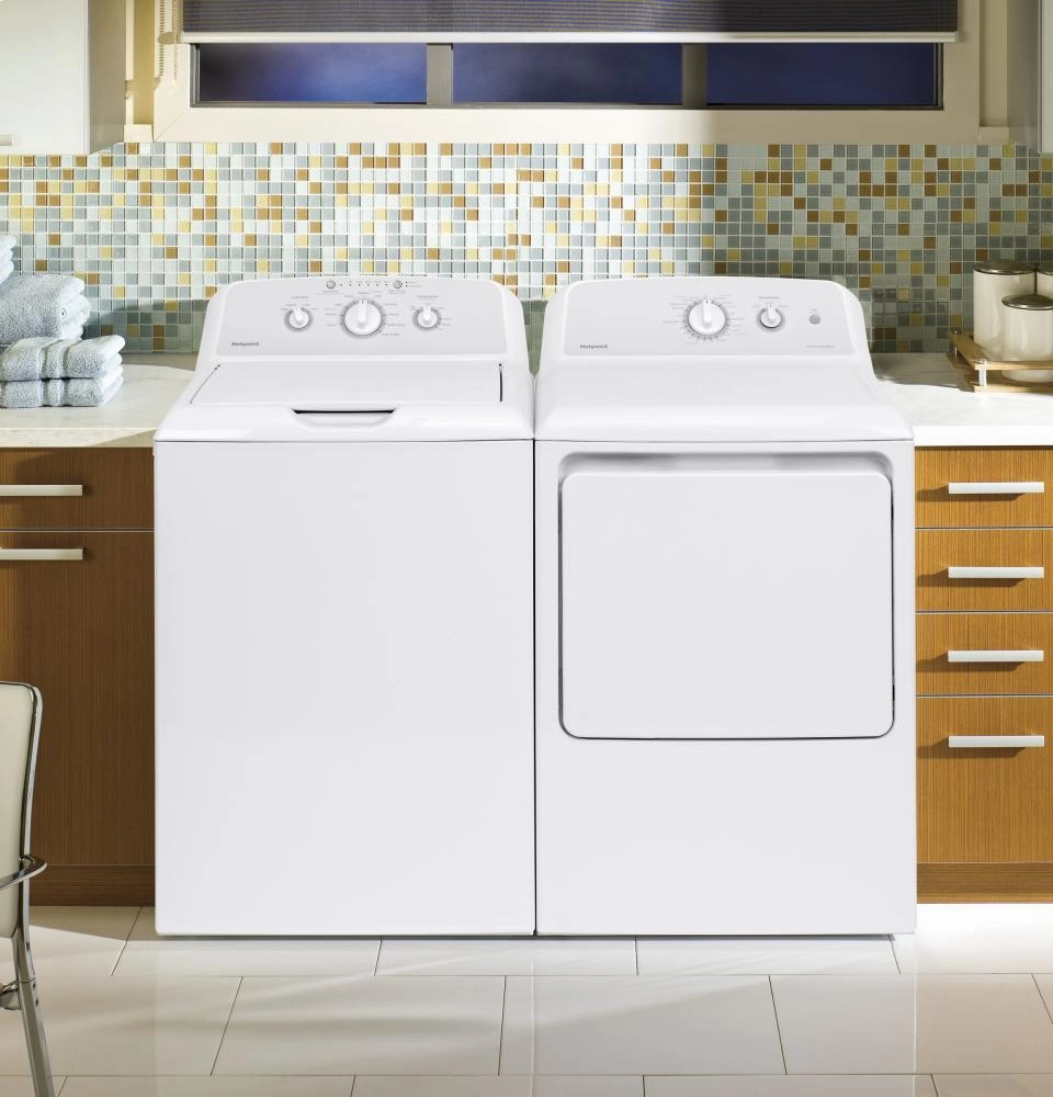Hotpoint HTX24EASKWS Hotpoint 6.2 Cu. Ft. Capacity Aluminized Alloy Electric Dryer