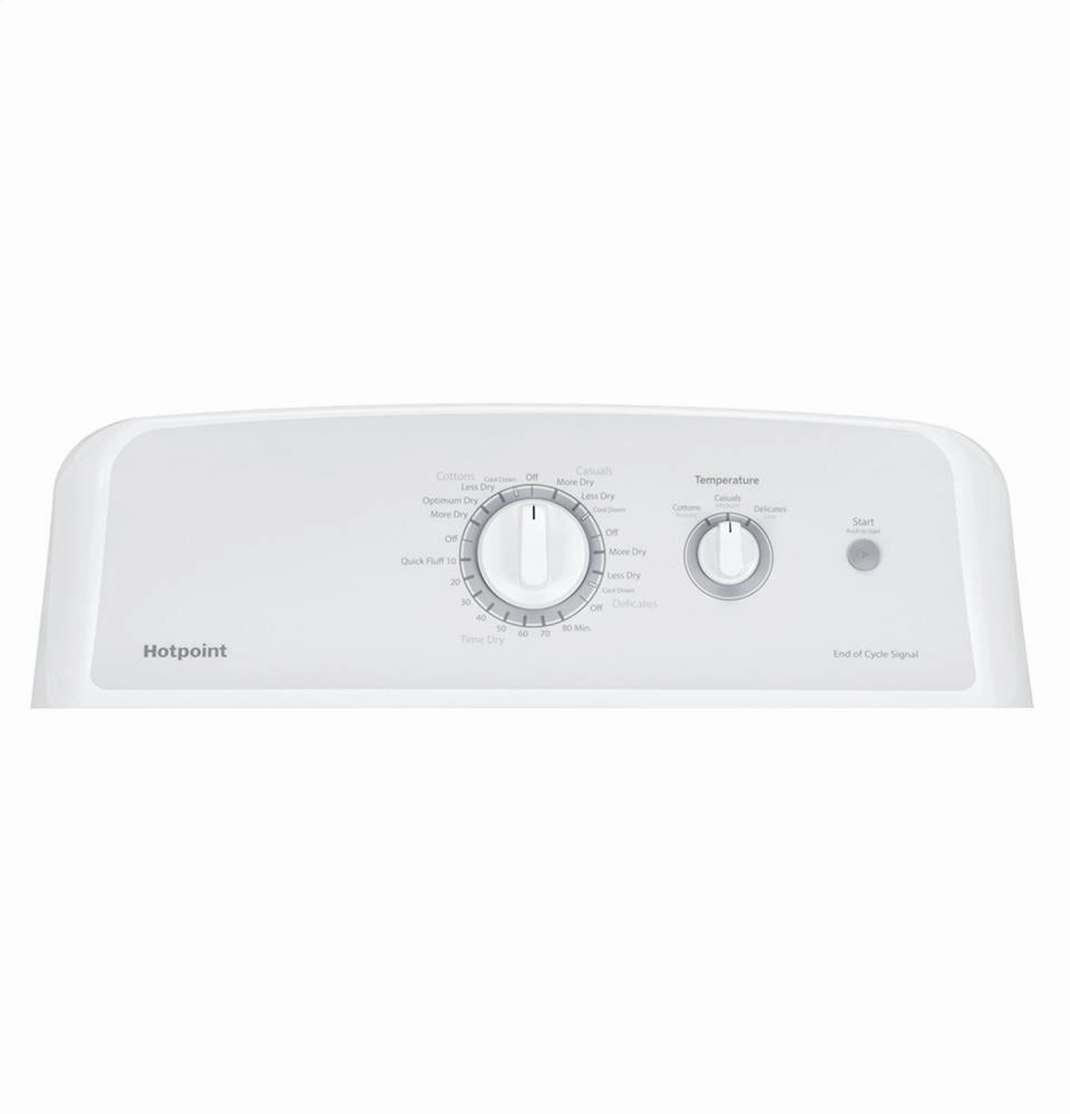 Hotpoint HTX24EASKWS Hotpoint 6.2 Cu. Ft. Capacity Aluminized Alloy Electric Dryer