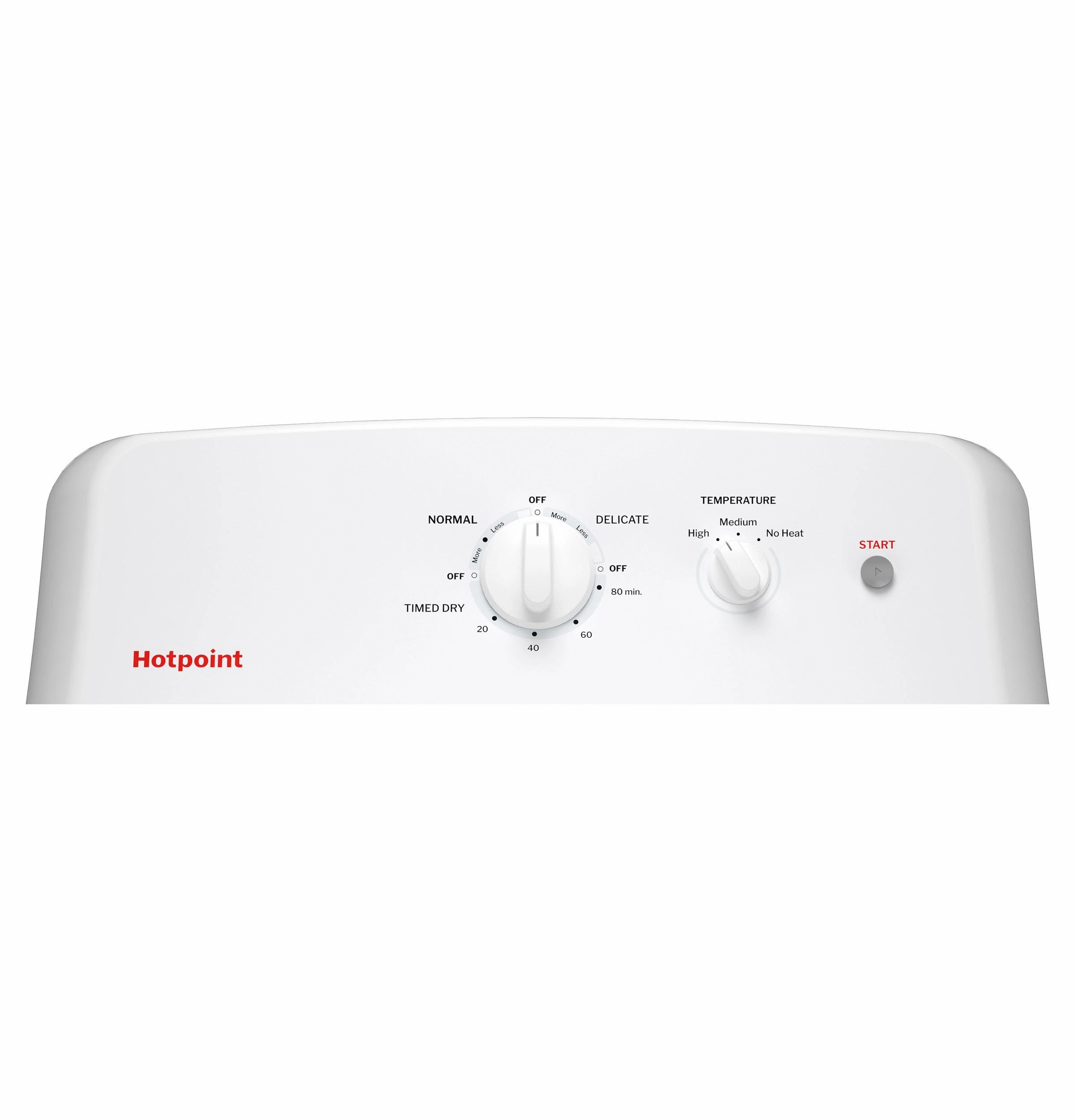 Hotpoint HTX26EASWWW Hotpoint 6.2 Cu. Ft. Capacity&#X00A0;&#X00A0;Electric&#X00A0;Dryer&#X00A0;With Up To 120 Ft. Venting And Shallow Depth&#X200B;