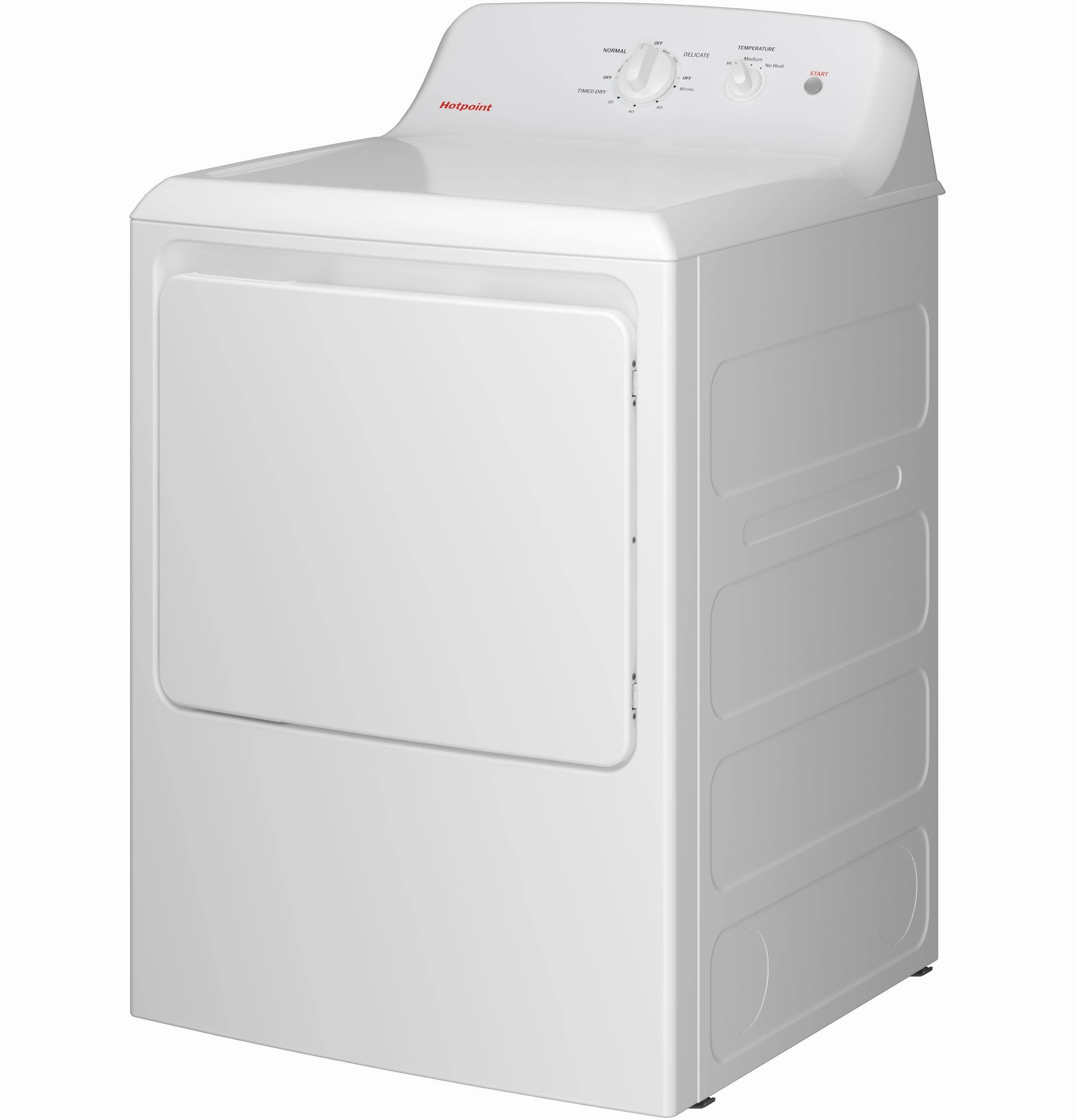 Hotpoint HTX26EASWWW Hotpoint 6.2 Cu. Ft. Capacity&#X00A0;&#X00A0;Electric&#X00A0;Dryer&#X00A0;With Up To 120 Ft. Venting And Shallow Depth&#X200B;