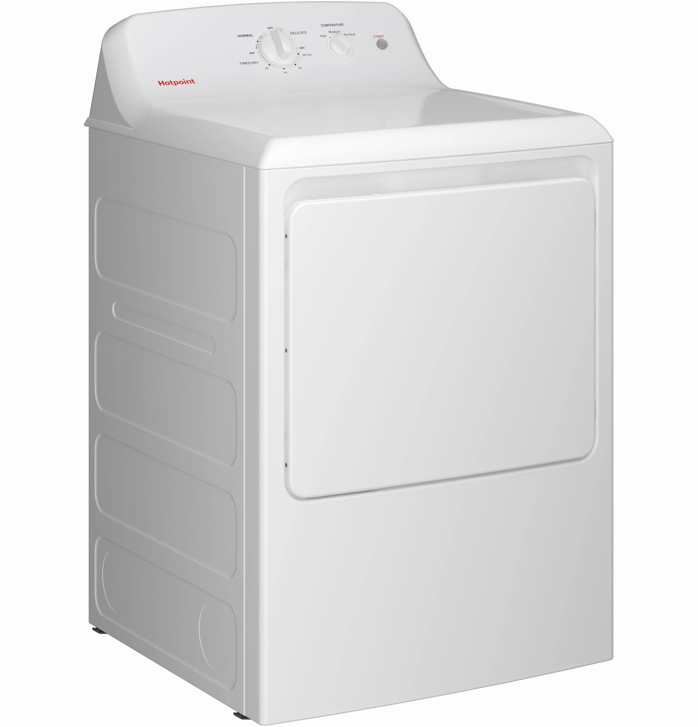 Hotpoint HTX26EASWWW Hotpoint 6.2 Cu. Ft. Capacity&#X00A0;&#X00A0;Electric&#X00A0;Dryer&#X00A0;With Up To 120 Ft. Venting And Shallow Depth&#X200B;