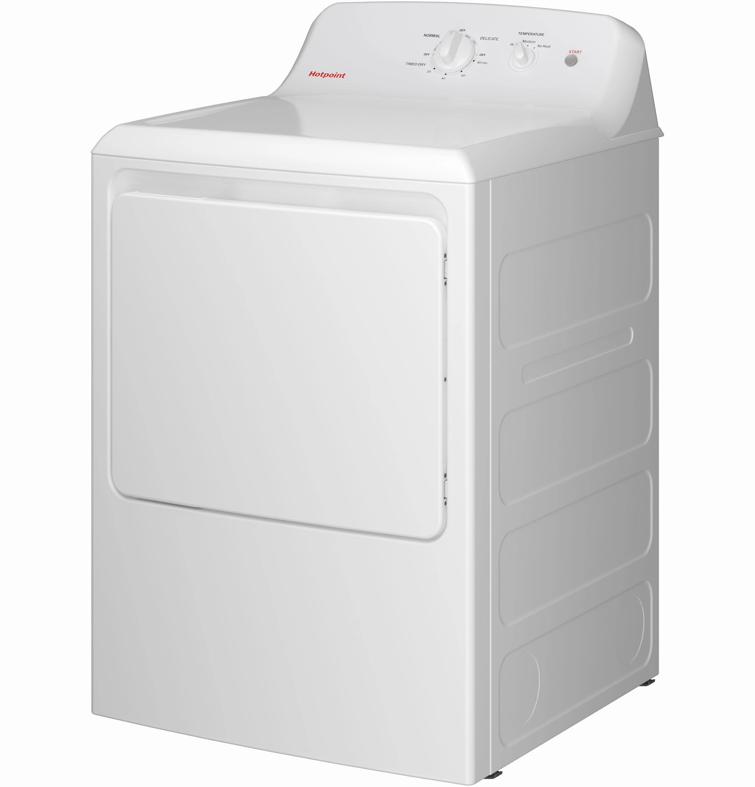 Hotpoint HTX26GASWWW Hotpoint 6.2 Cu. Ft. Capacity Gas&#X00A0;Dryer&#X00A0;With Up To 120 Ft. Venting And Shallow Depth&#X200B;