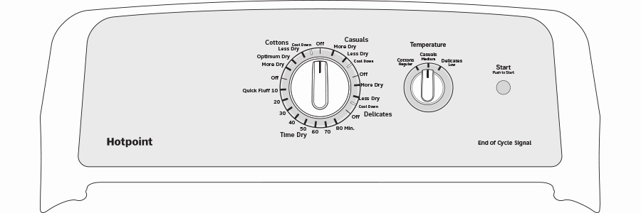 Hotpoint(R) 6.2 cu. ft. Capacity aluminized alloy Gas Dryer - (HTX24GASKWS)