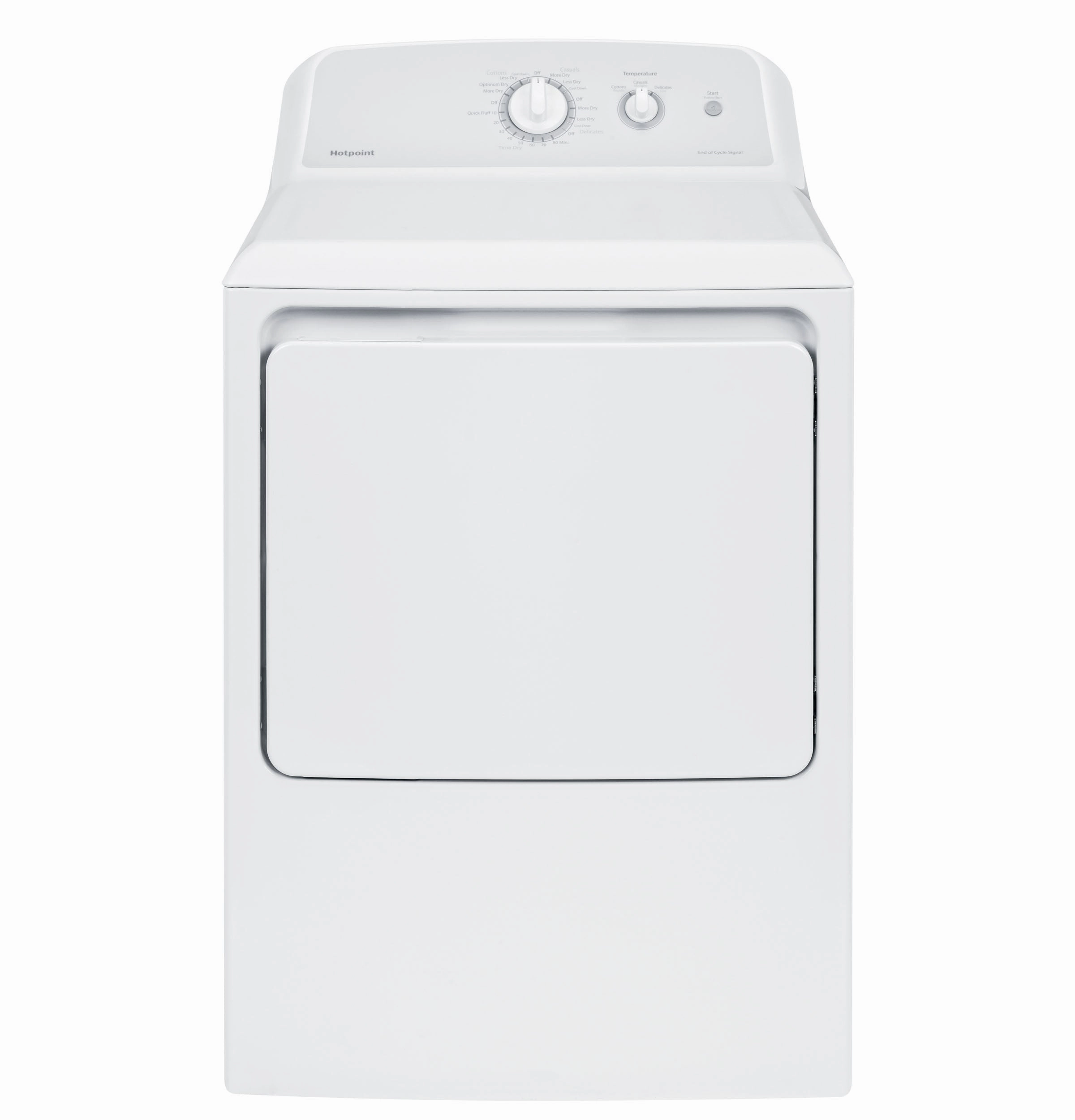 Hotpoint(R) 6.2 cu. ft. Capacity aluminized alloy Gas Dryer - (HTX24GASKWS)