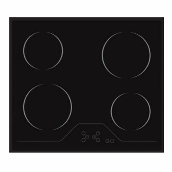Hundai Built-in Ceramic Hob 4 Burners | 60cm | Radiant Heat Cooking Zones | Electronic Touch Controls