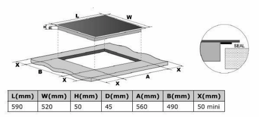 Hundai Built-in Ceramic Hob 4 Burners | 60cm | Radiant Heat Cooking Zones | Electronic Touch Controls