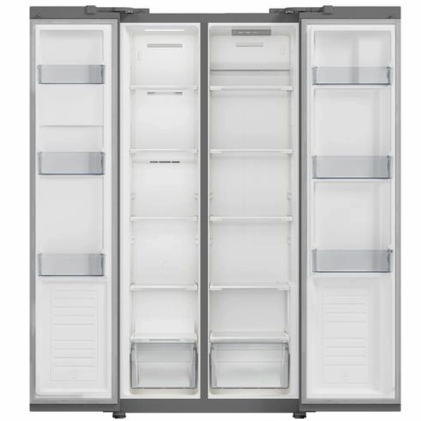 Hyundai 505L American Style Fridge Freezer | No Frost, Energy Efficiency Class E, Silver & Black Glass, 2 Years Warranty