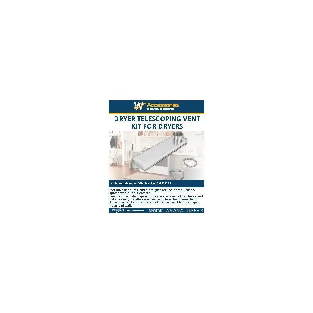 Jennair 4396037RP Dryer Telescoping Vent Periscope