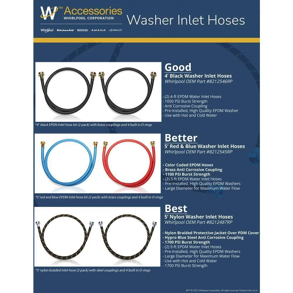 Jennair 8212545RP Washer Fill Hoses
