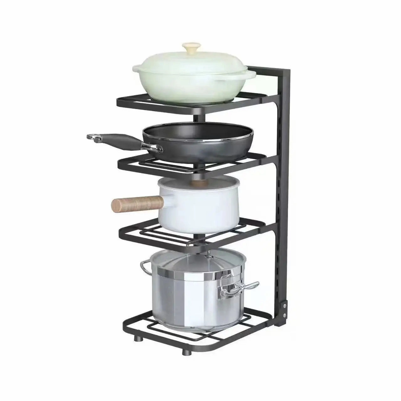 Kitchen Pot Rack | 4-Layer | Under Sink | 23 x 27 x 52 cm | Metal & Plastic Material