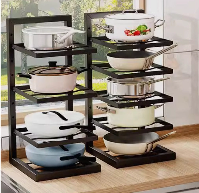 Kitchen Pot Rack | 4-Layer | Under Sink | 23 x 27 x 52 cm | Metal & Plastic Material