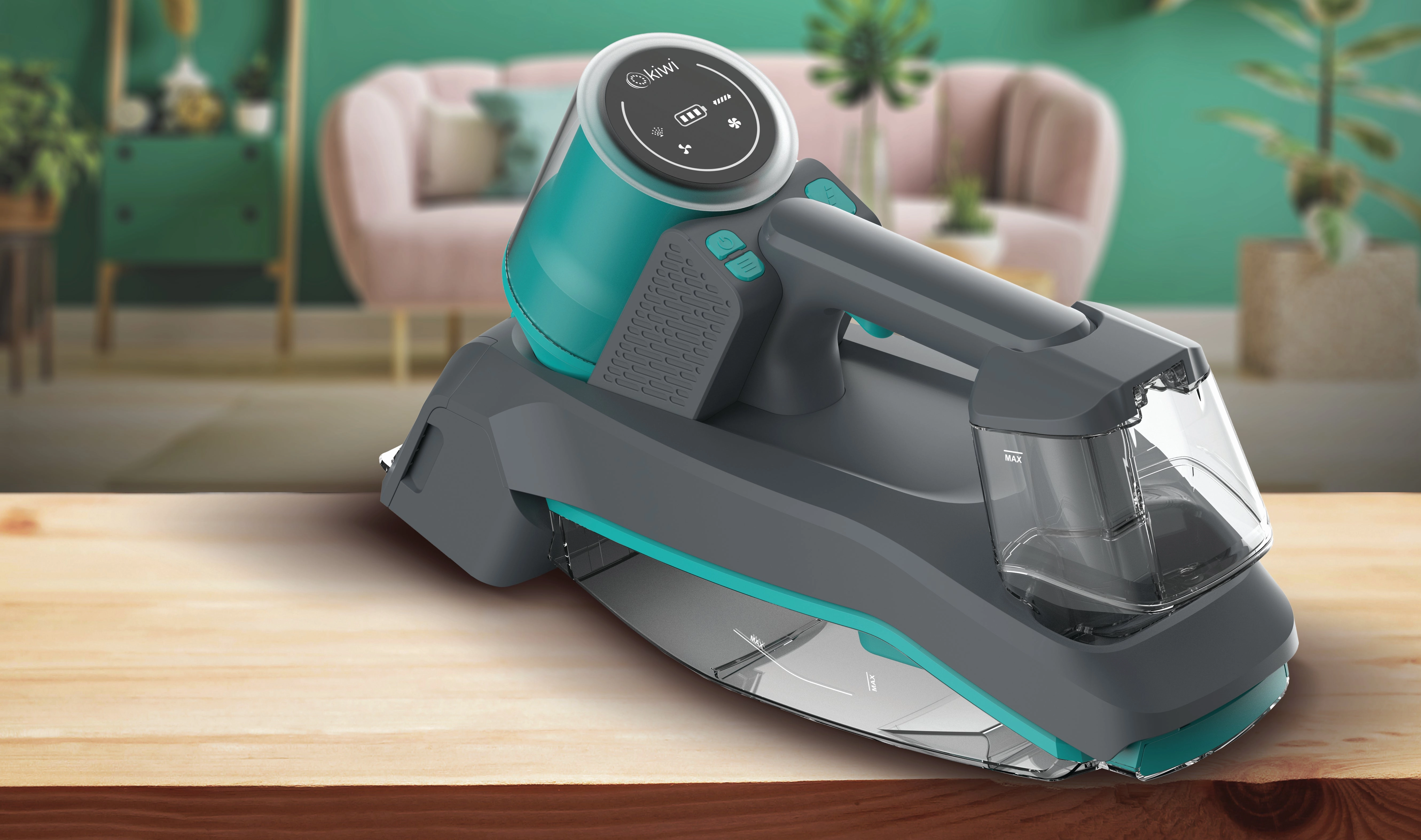 Kiwi Cordless Rechargeable Carpet Cleaner | 60W | 300ml Clear Water Tank Capacity | 500ml Dirty Water Tank Capacity
