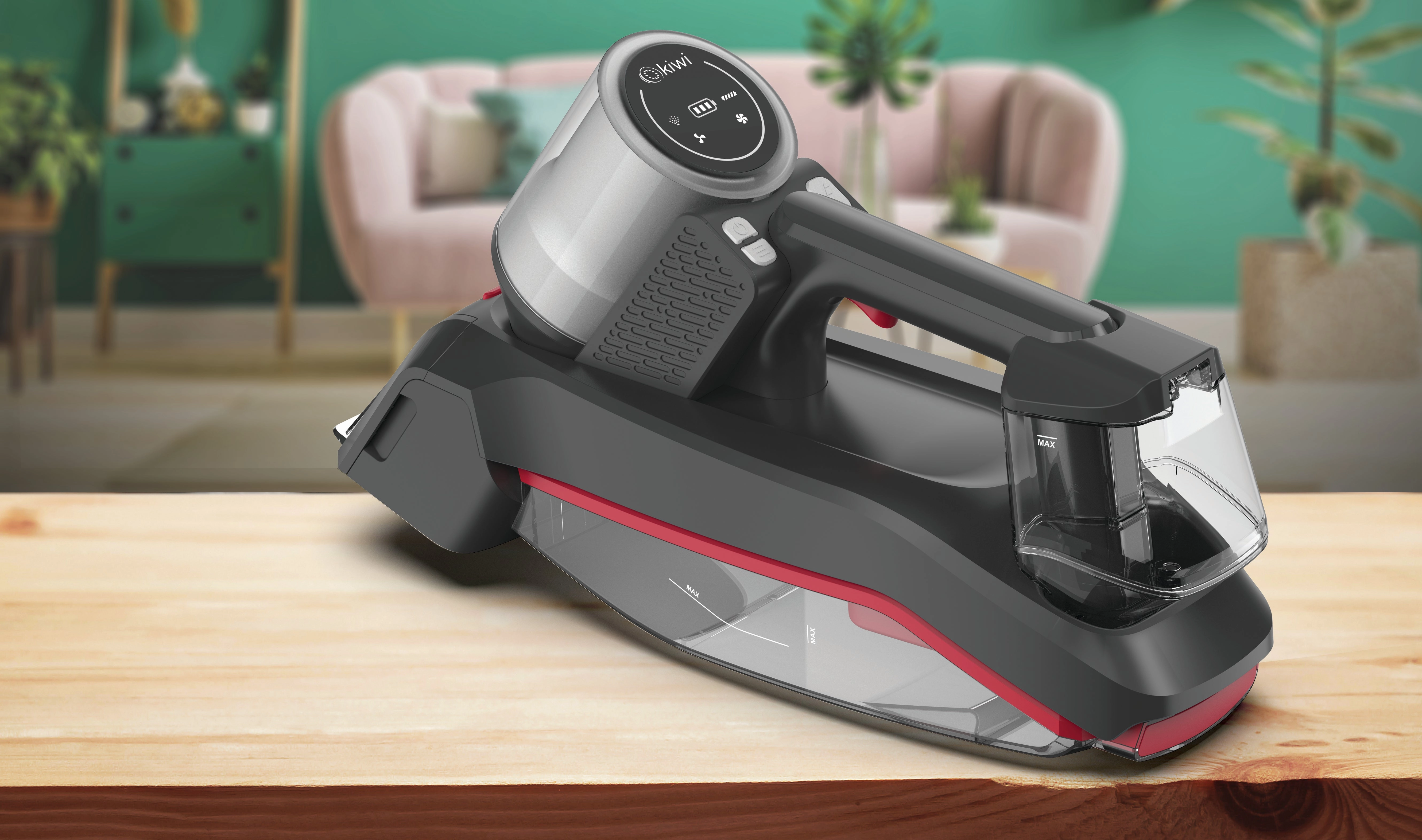 Kiwi Cordless Rechargeable Carpet Cleaner | 60W | 300ml Clear Water Tank Capacity | 500ml Dirty Water Tank Capacity