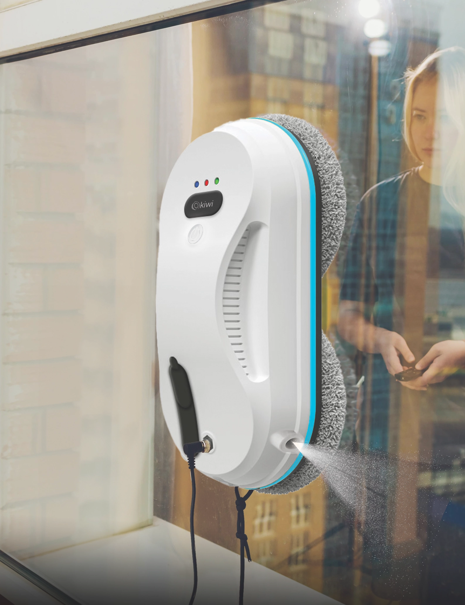 Kiwi Window Cleaner | 3 Different Cleaning Modes | Anti-Falling Control | 30ml Water Tank