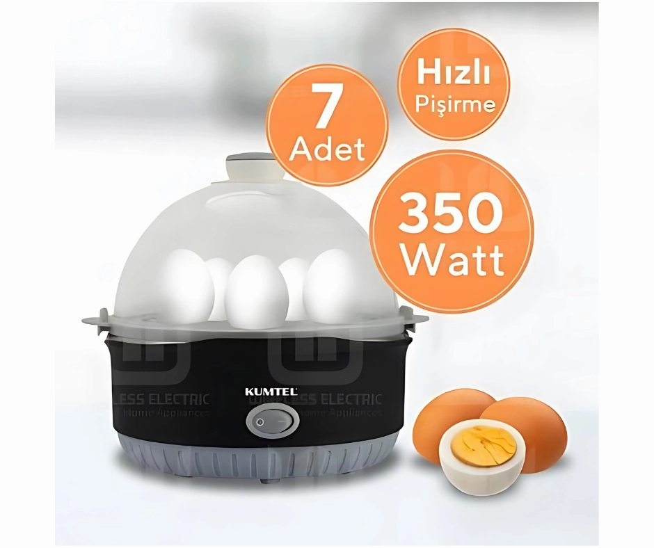 Kumtel Egg Boiler HEB-01 | 7 Eggs, 350W, Anti-Scaling Handle, Detachable Tray