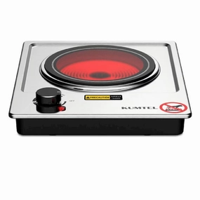 Kumtel Single Ceramic Cooktop HCB-1001 | 1200W, Inox, Overheat Protection
