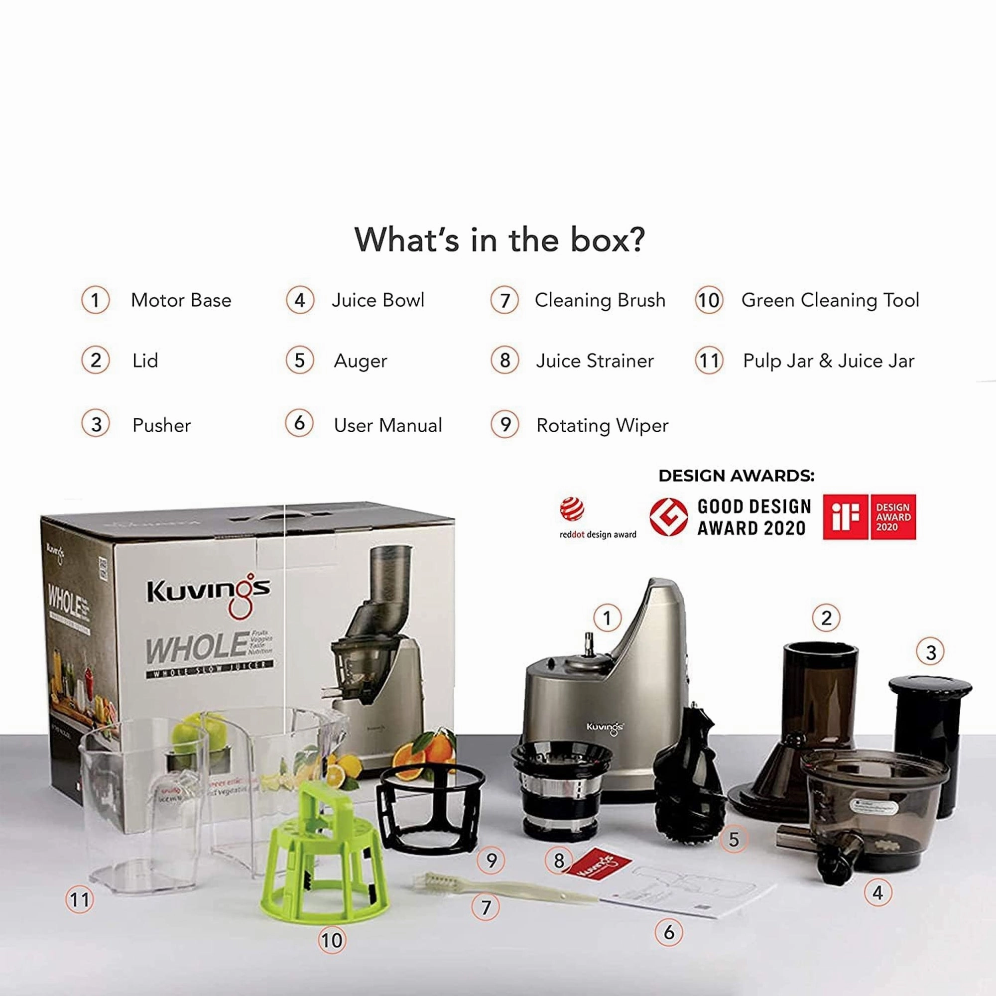 Kuvings B1700 Silent Juicer Dark Silver