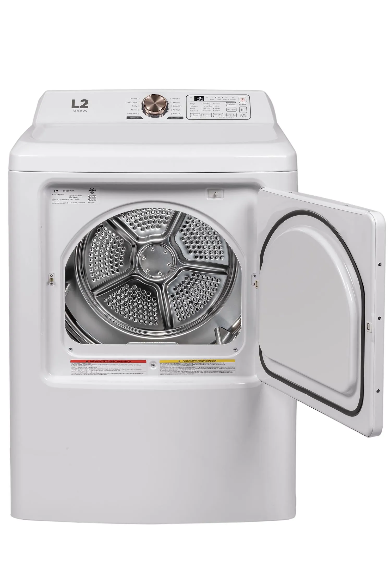 L2 White Electric Dryer (6.7Cu.Ft) - LE43A3AWW