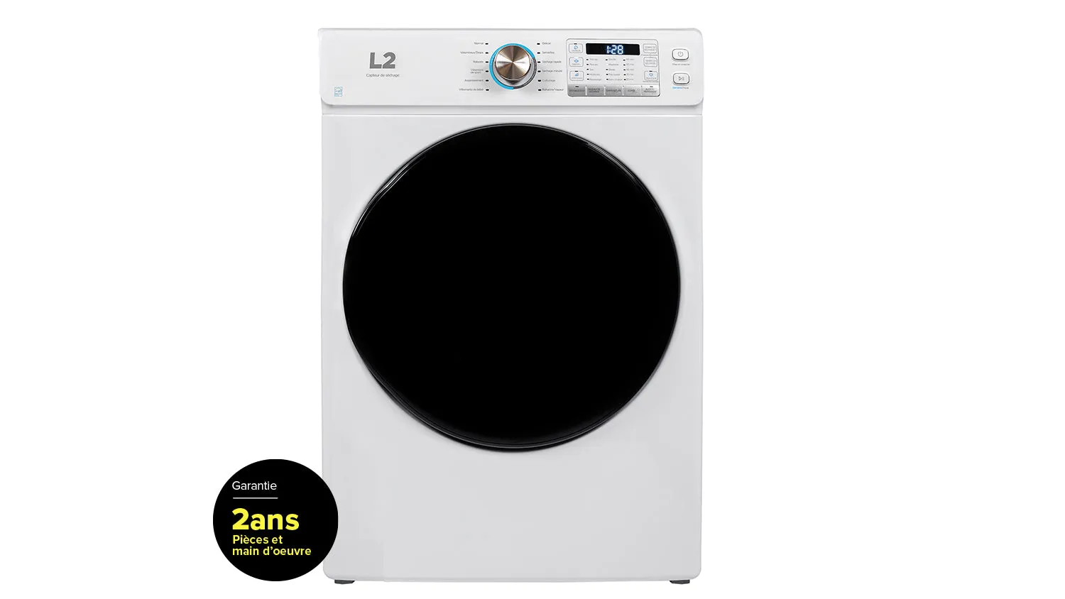 L2 White Electric Dryer with French Display (8.0Cu.Ft) - LE52N3AWWFR