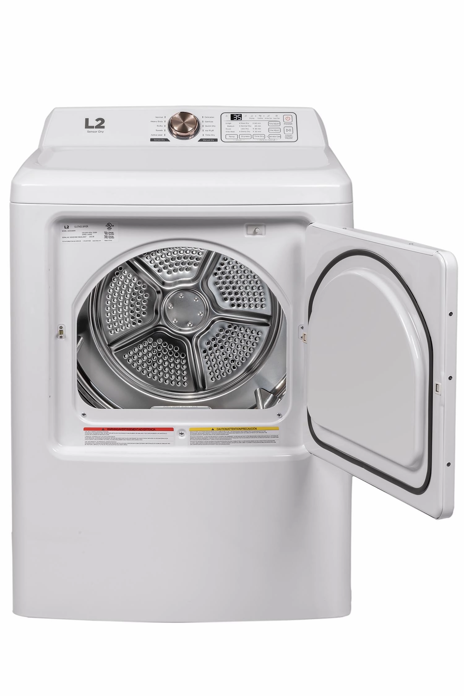 L2 White Electric Dryer (6.7Cu.Ft) - LE43A3AWW