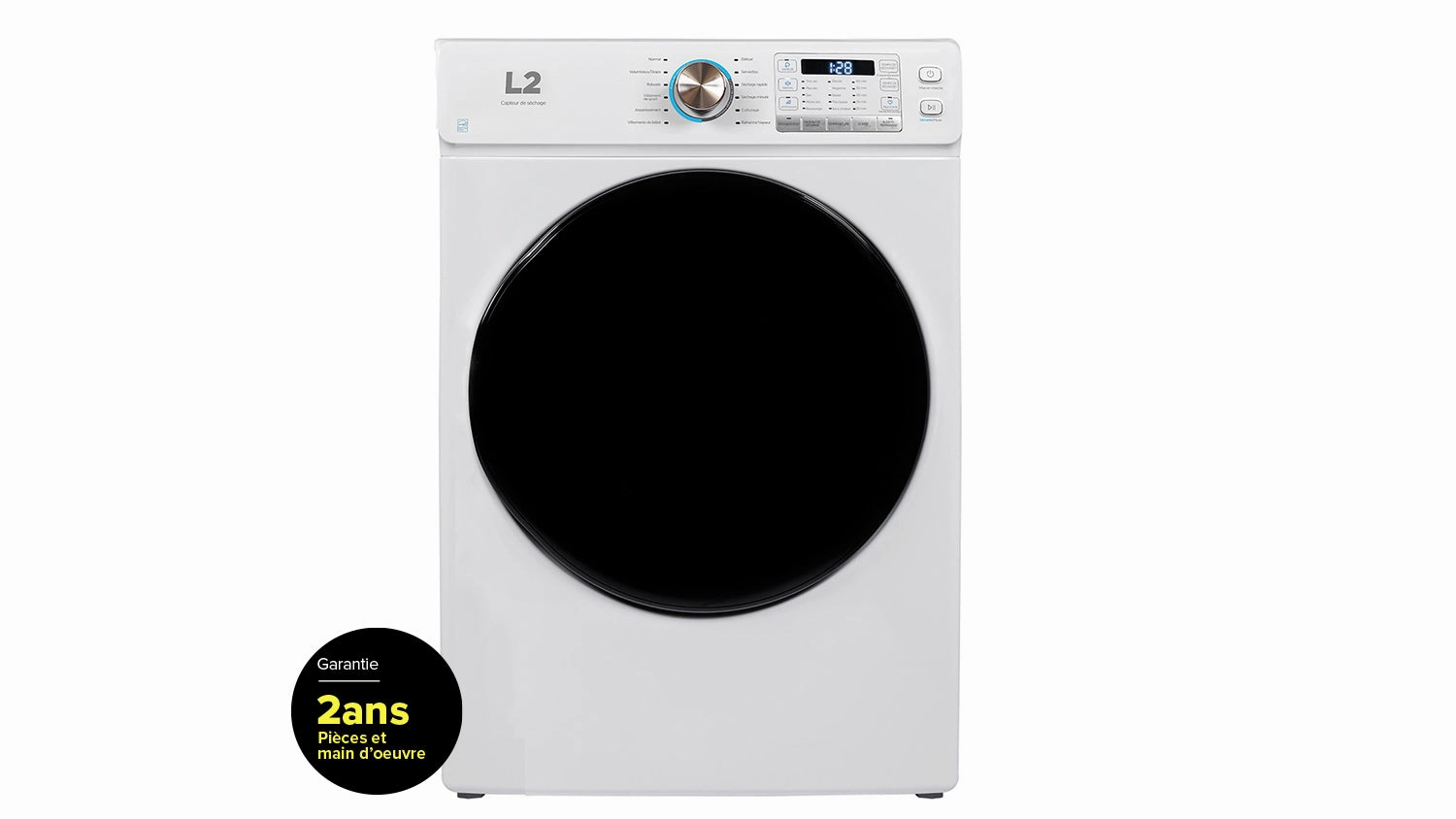 L2 White Electric Dryer with French Display (8.0Cu.Ft) - LE52N3AWWFR