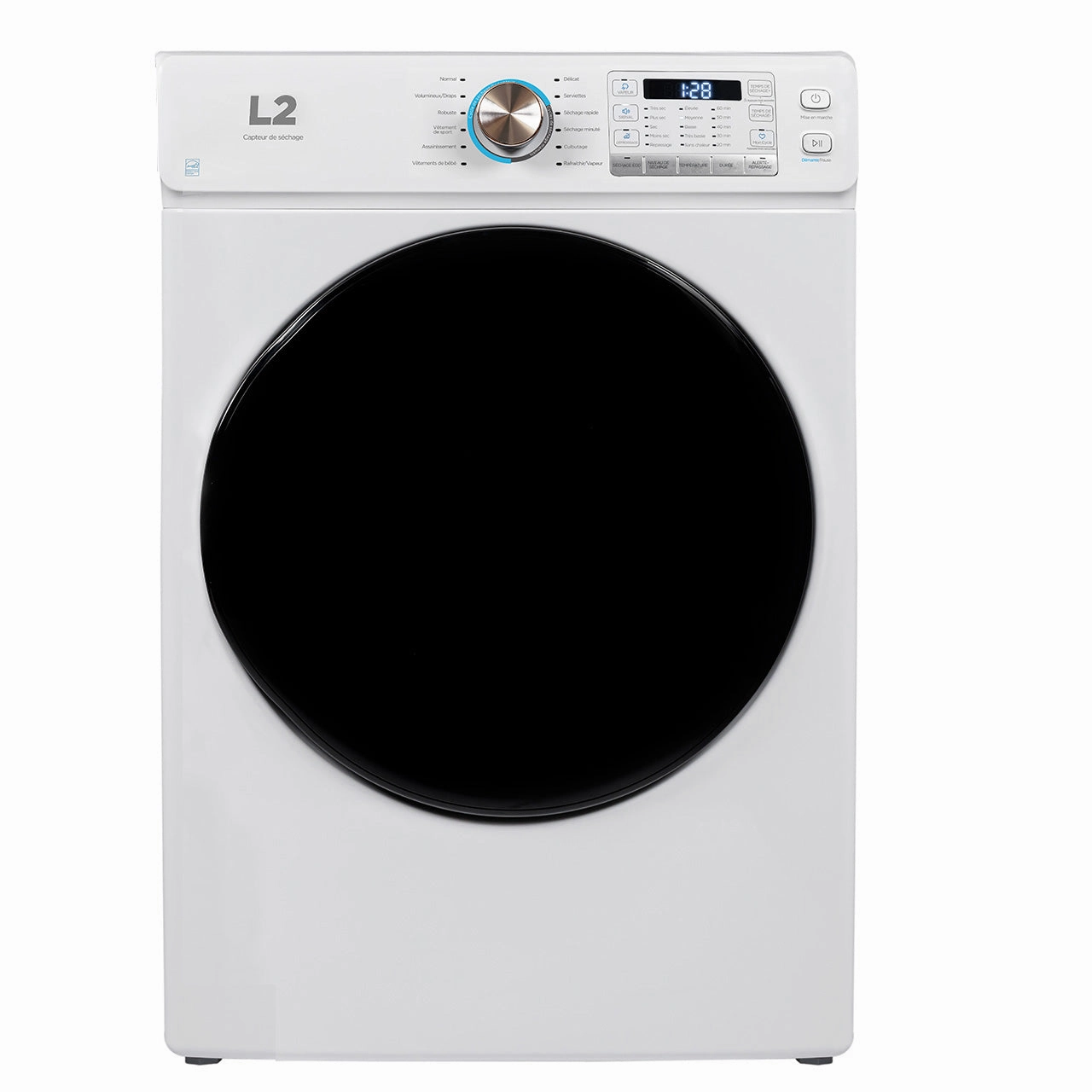 L2 White Electric Dryer with French Display (8.0Cu.Ft) - LE52N3AWWFR