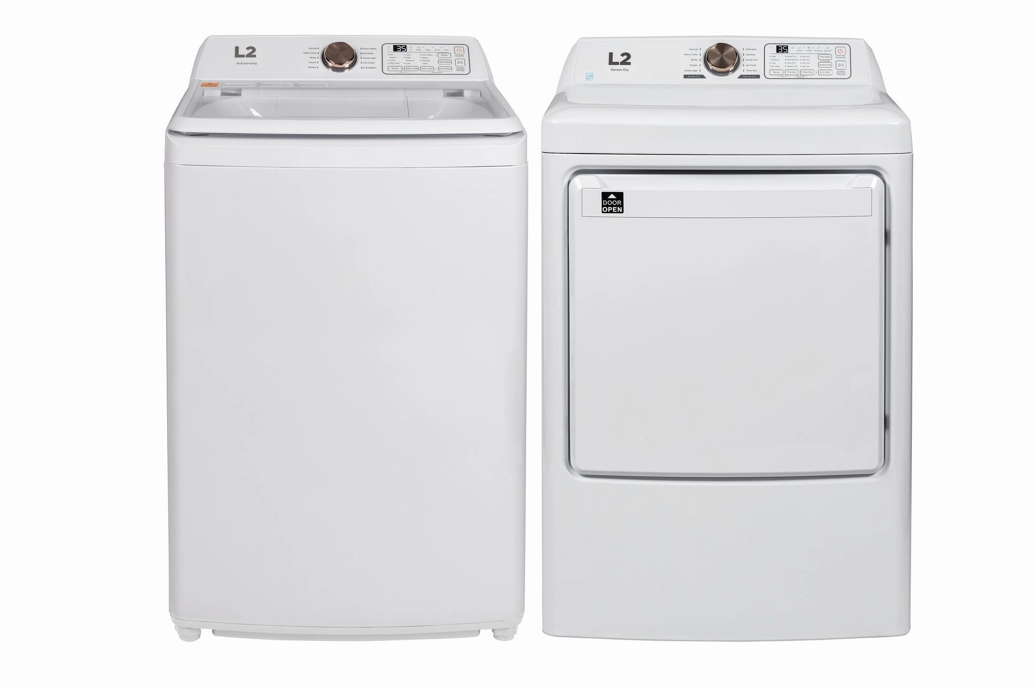 L2 White Top-Load Washer (4.7 Cu.Ft.) and Electric Dryer (7 Cu.Ft.) - LT47A3AWW/LE47A3AWW