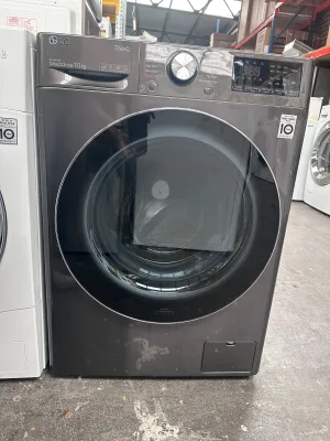 LG 10kg Black Steel Front Loader with Steam [Refurbished]