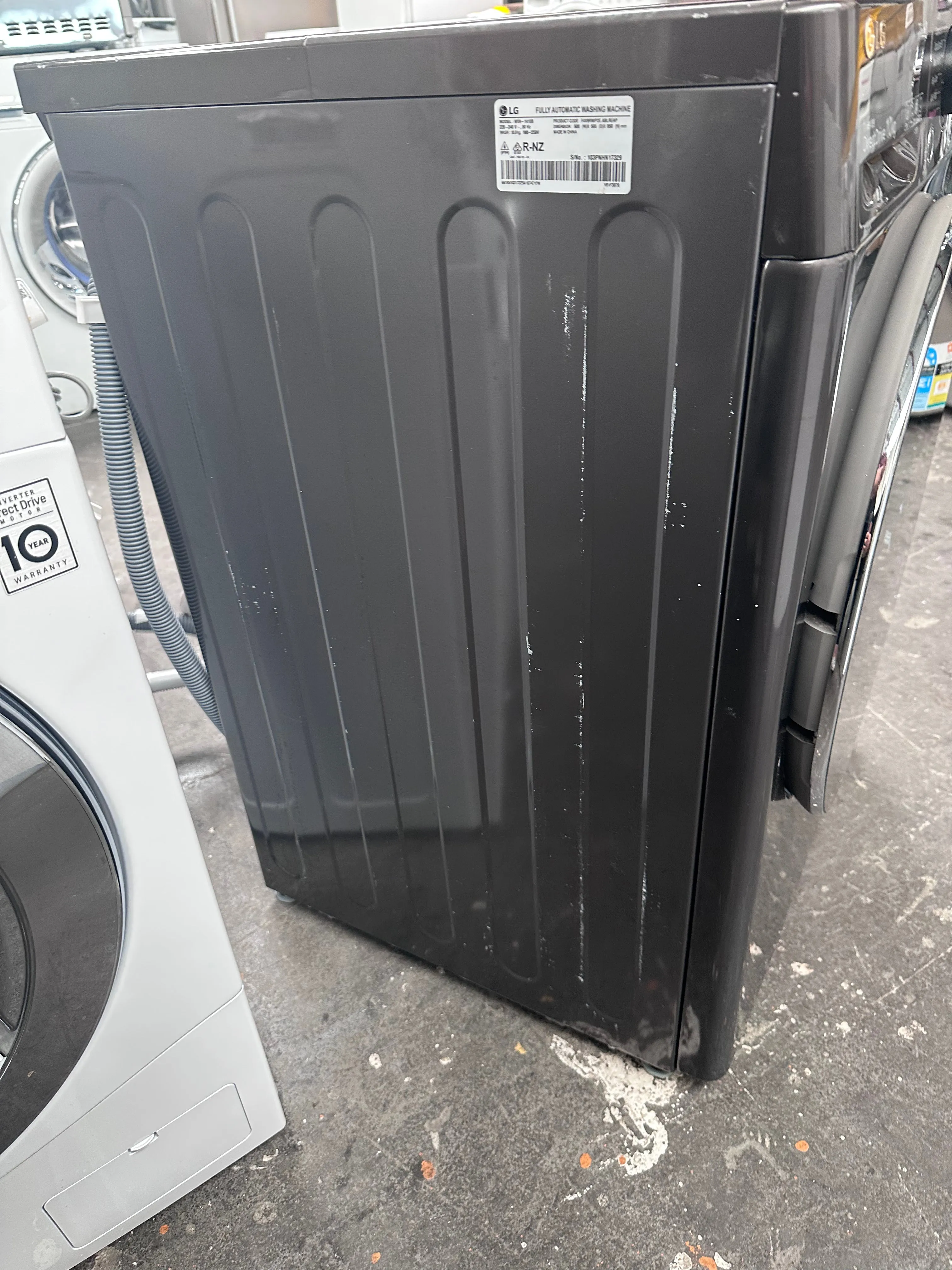 LG 10kg Black Steel Front Loader with Steam [Refurbished]