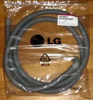 LG 2.5metre x 21mm Washing Machine Outlet Hose w R/A End - Part # 5214FR3188G
