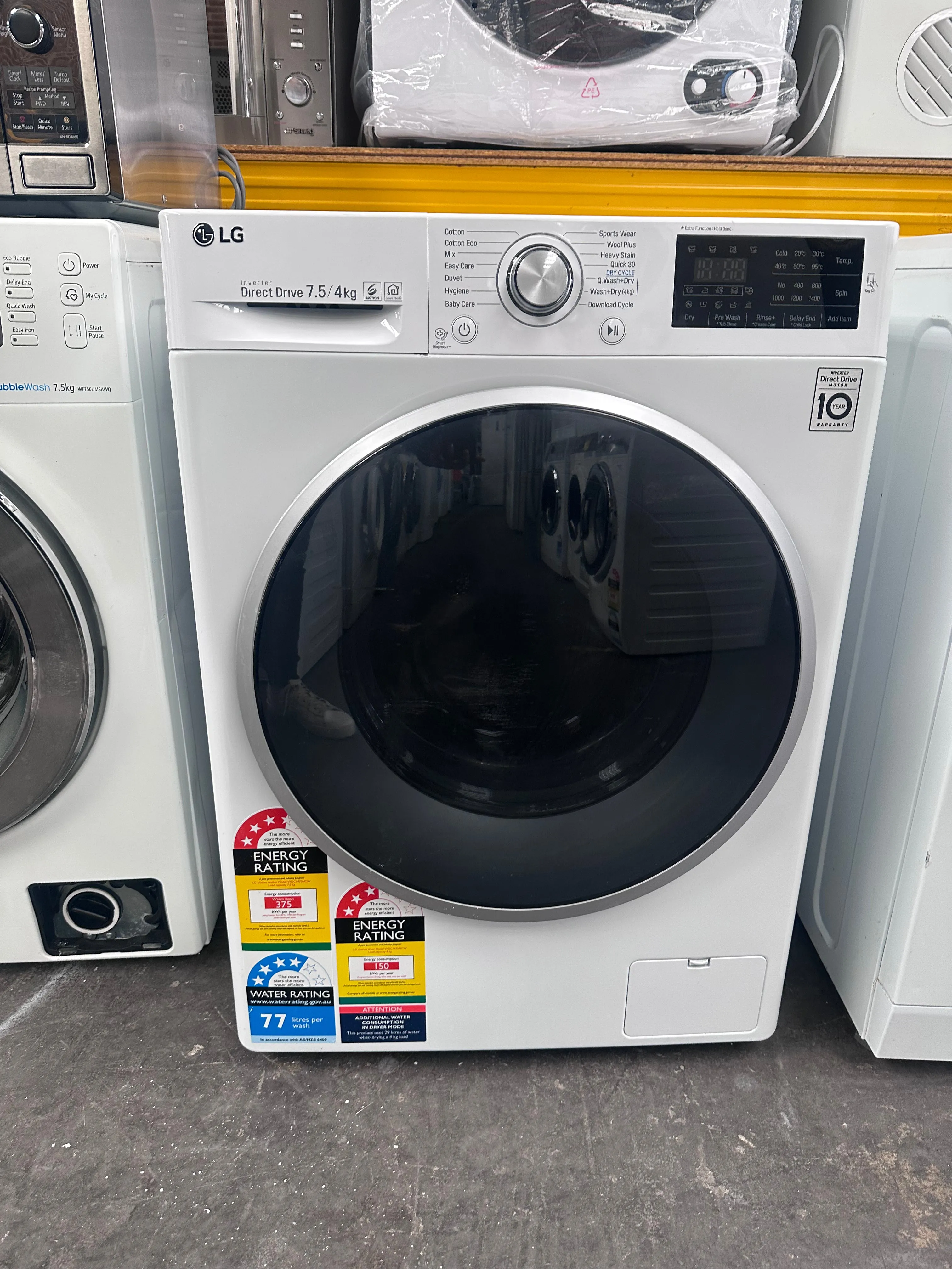 LG 7.5kg/4kg Washer Dryer Combo with 6 Motion Direct Drive [Refurbished]