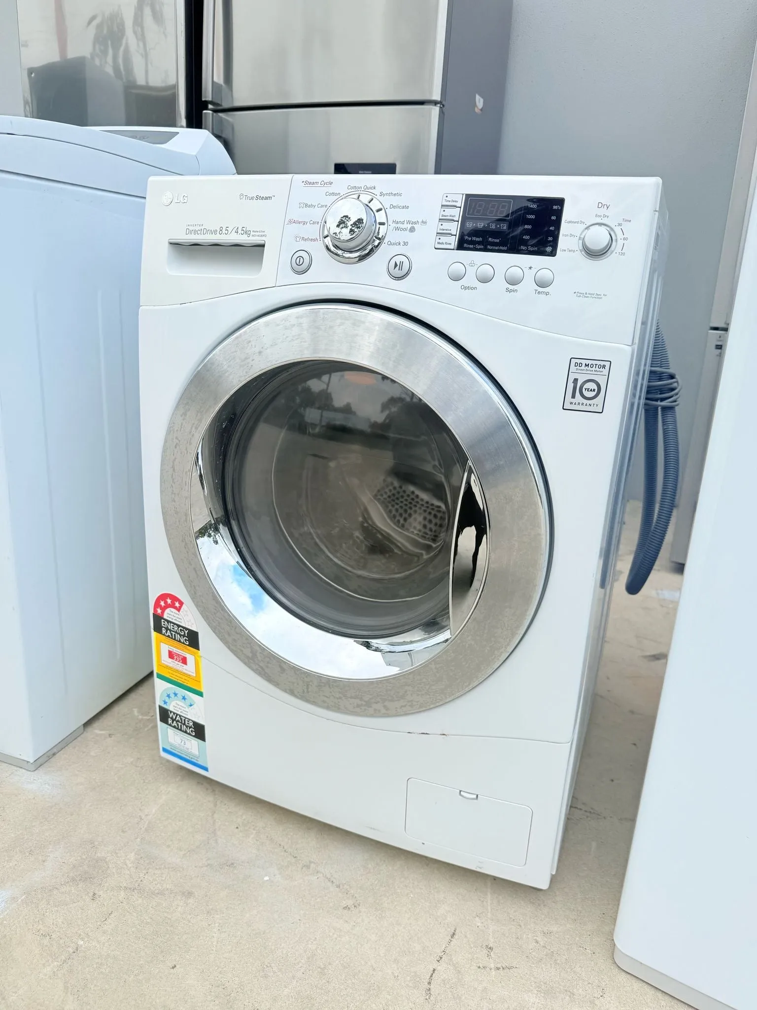 **LG 8.5KGS FRONT LOADER WASHING MACHINE & 4.5KGS DRYER COMBO**