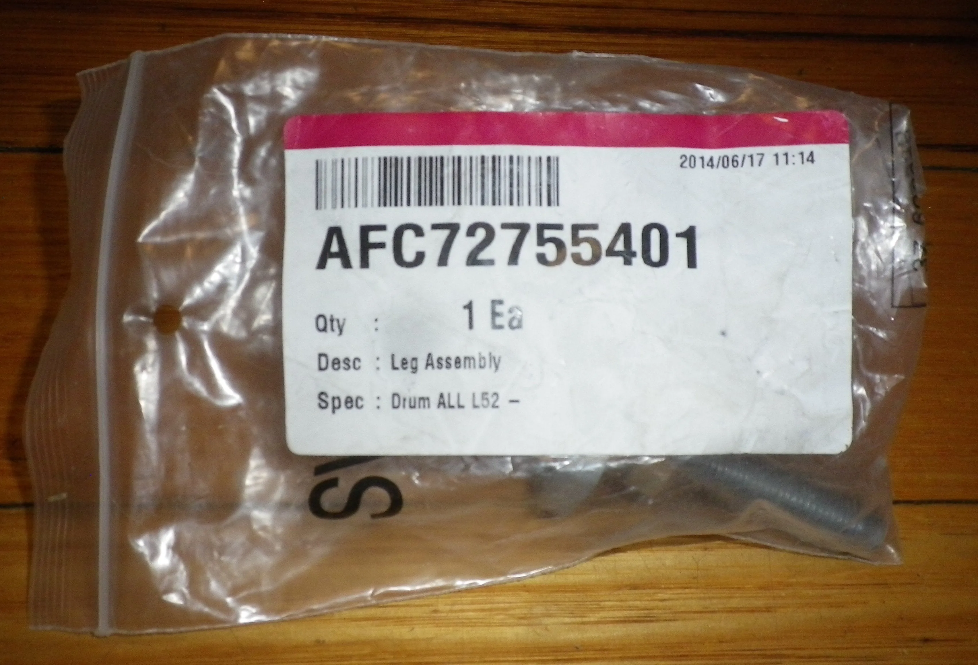 LG Adjustable Washing Machine Leg / Foot Pad & 8mm Thread - Part # AFC72755401