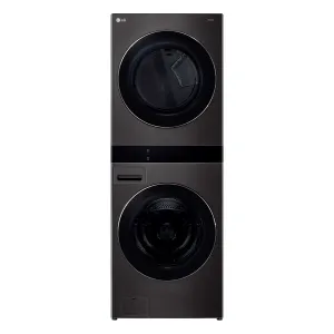 LG Black Single Unit Wash Tower with Center Control Front Load Washer (5.8 cu. ft.) and Dryer (7.4 cu. ft.) - WKEX300HBA