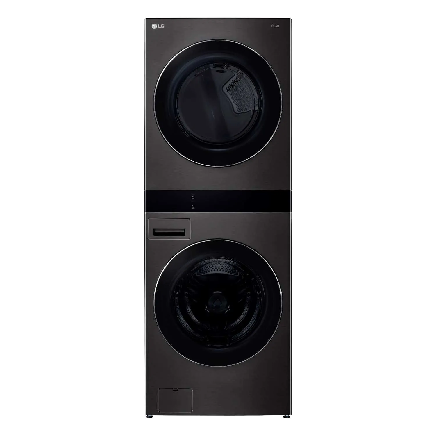 LG Black Single Unit Wash Tower with Center Control Front Load Washer (5.8 cu. ft.) and Dryer (7.4 cu. ft.) - WKEX300HBA