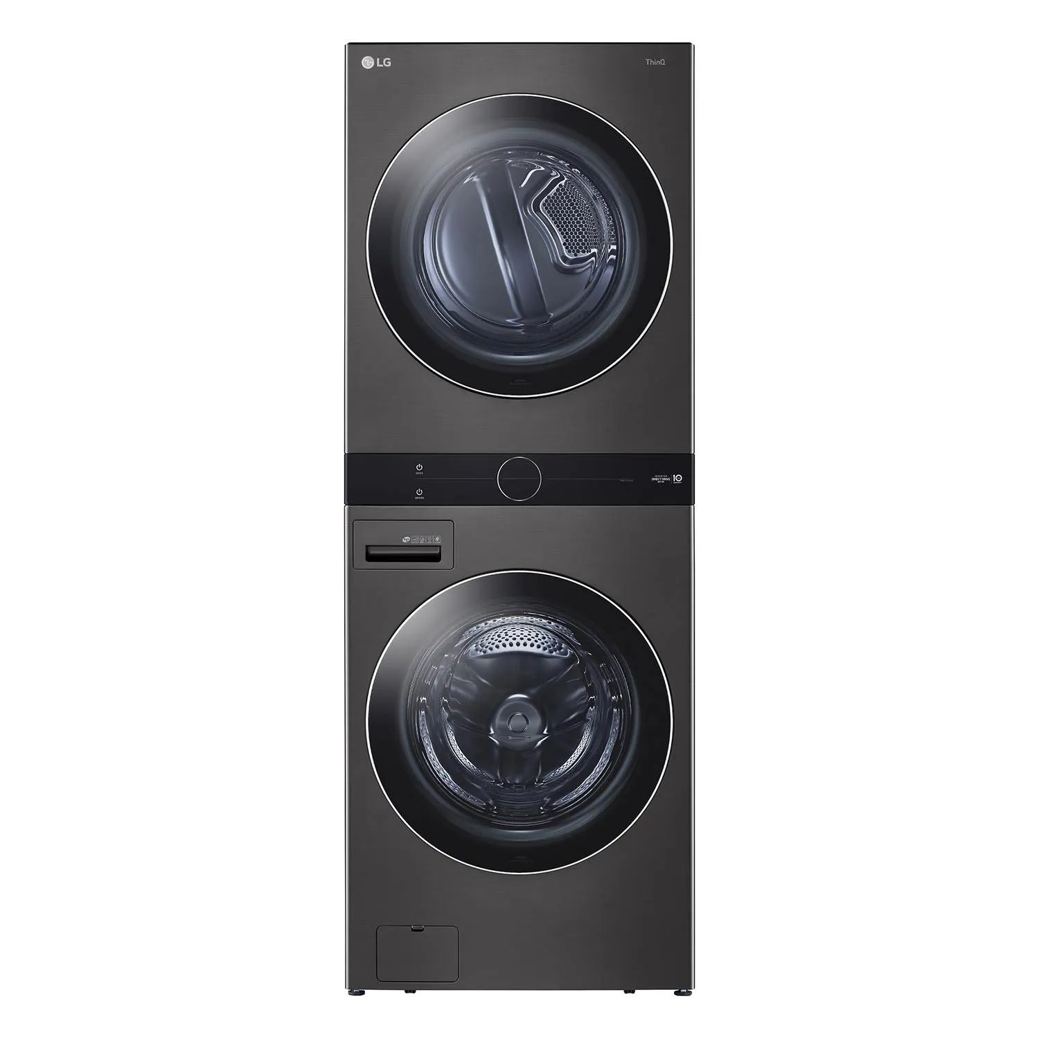LG Black Stainless Steel Wash Tower 5.2 Cu. Ft. Front Load Washer and 7.4 Cu. Ft. Gas Dryer - WKGX201HBA