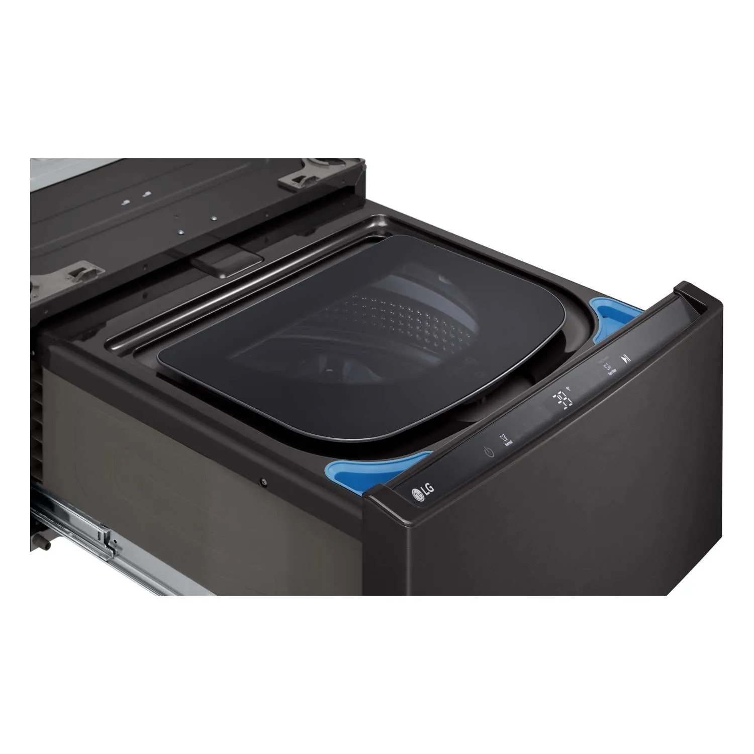LG Black Steel 27'' LG SideKick Pedestal Washer (1 Cu. Ft) - WD300CB