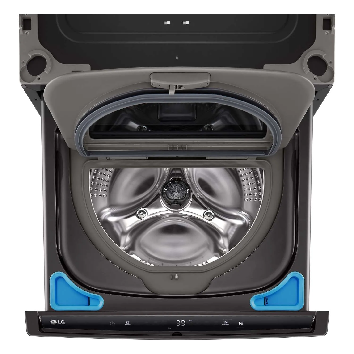 LG Black Steel 27'' LG SideKick Pedestal Washer (1 Cu. Ft) - WD300CB