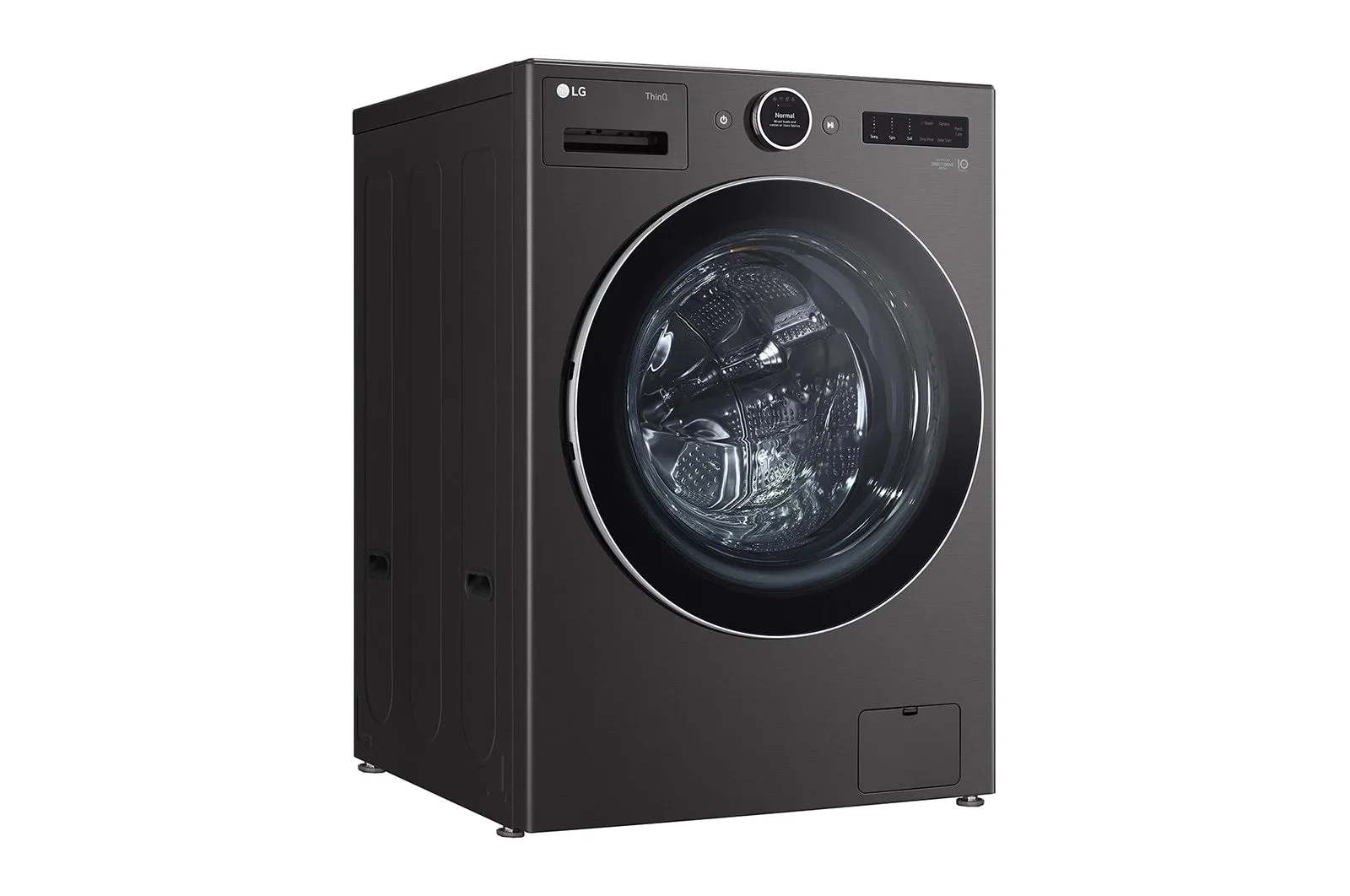 LG Black Steel 5.8 cu. ft. Front Load Washer with AI DD 2.0 and LCD Knob - WM6700HBA
