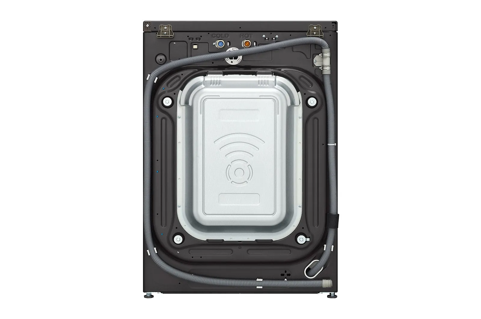 LG Black Steel 5.8 cu. ft. Front Load Washer with AI DD 2.0 and LCD Knob - WM6700HBA