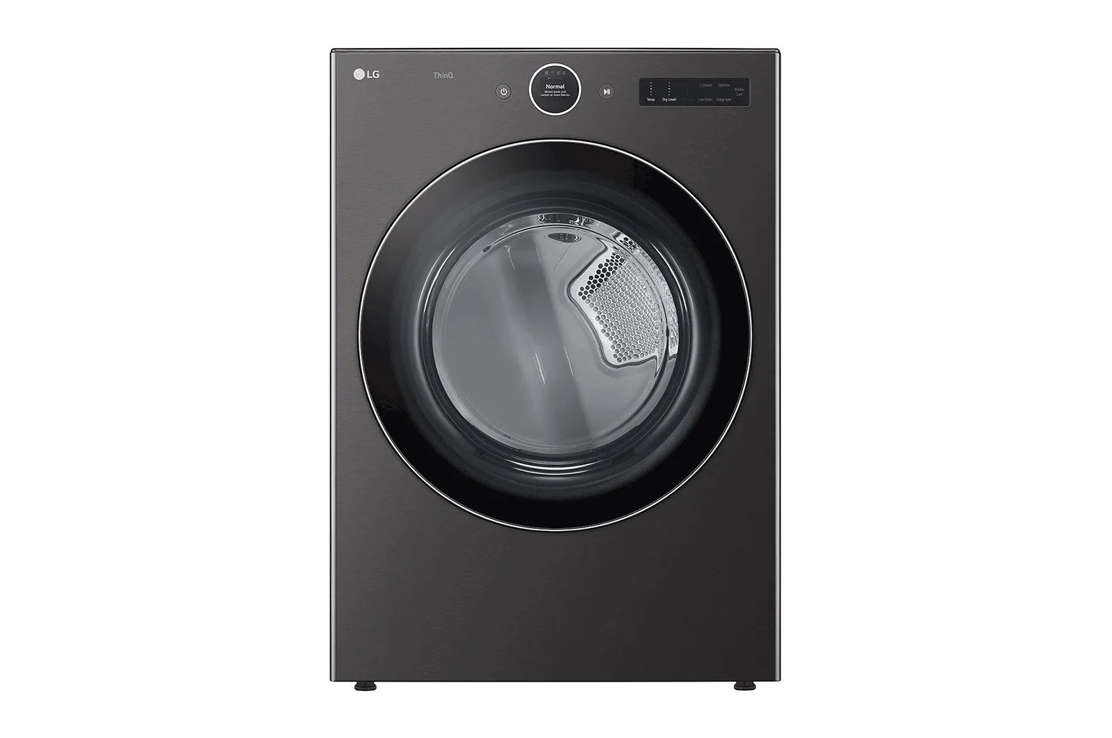 LG Black Steel 7.4 cu. ft. Ultra Large Capacity Smart Front Load Dryer with Built-In Intelligence & TurboSteam - DLEX6700B