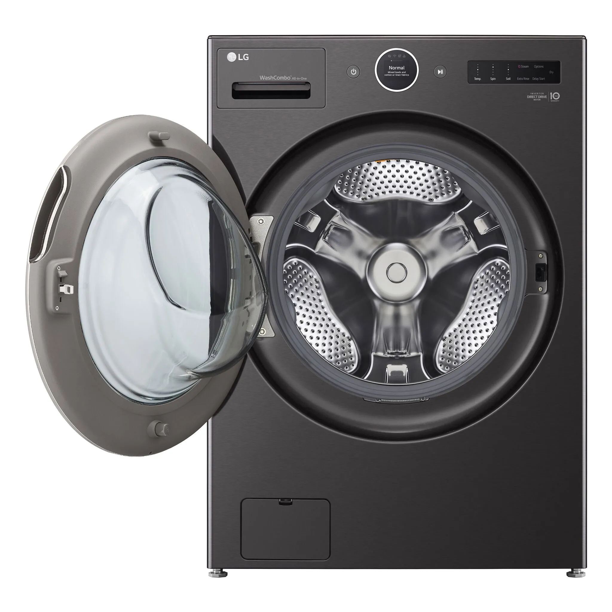LG Black Steel All-in-One Ventless Washer/Dryer Combo with Inverter HeatPump Technology and Direct Drive Motor (5.8 cu. ft. - WM6998HBA