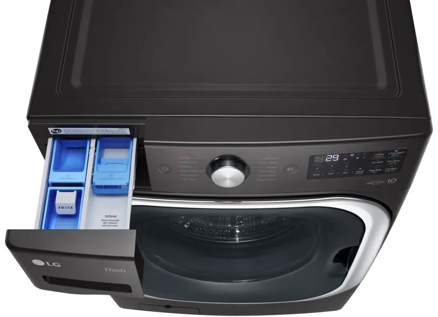 LG Black Steel Front-Load Mega Capacity Smart Wi-Fi Enabled Washer with TurboWash (6.0 cu. ft.) - WM8900HBA