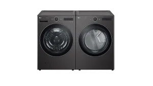 LG Black Steel Front Load Washer with AI DD 2.0 and LCD Knob (5.8 cu. ft) & Ultra Large Capacity Smart Front Load Dryer with Built-In Intelligence & TurboSteam (7.4 cu. ft) - WM6700HBA/DLEX6700B