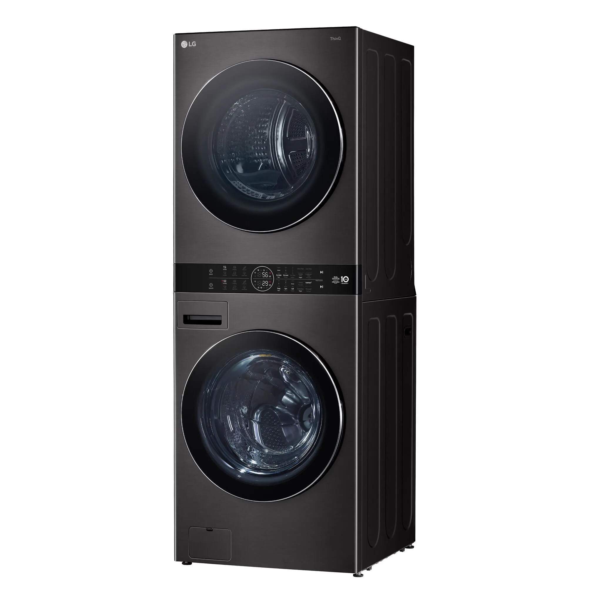 LG Black Steel Single Unit WashTower with Front Load Washer (5.8 Cu.ft) and Electric Ventless Heat Pump Dryer (7.8 Cu.ft) - WKHC252HBA