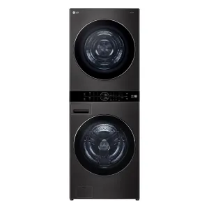 LG Black Steel Single Unit WashTower with Front Load Washer (5.8 Cu.ft) and Electric Ventless Heat Pump Dryer (7.8 Cu.ft) - WKHC252HBA