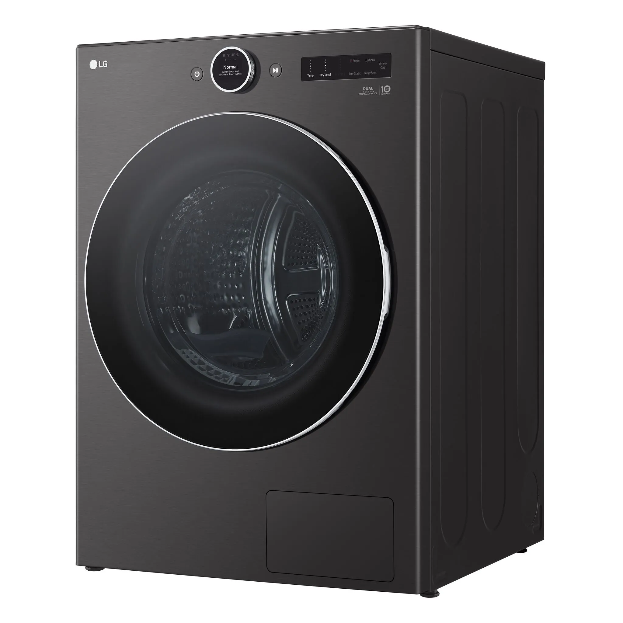 LG Black Steel Smart Front Load Dryer with Dual Inverter HeatPump Technology (7.8 Cu.ft) - DLHC6702B